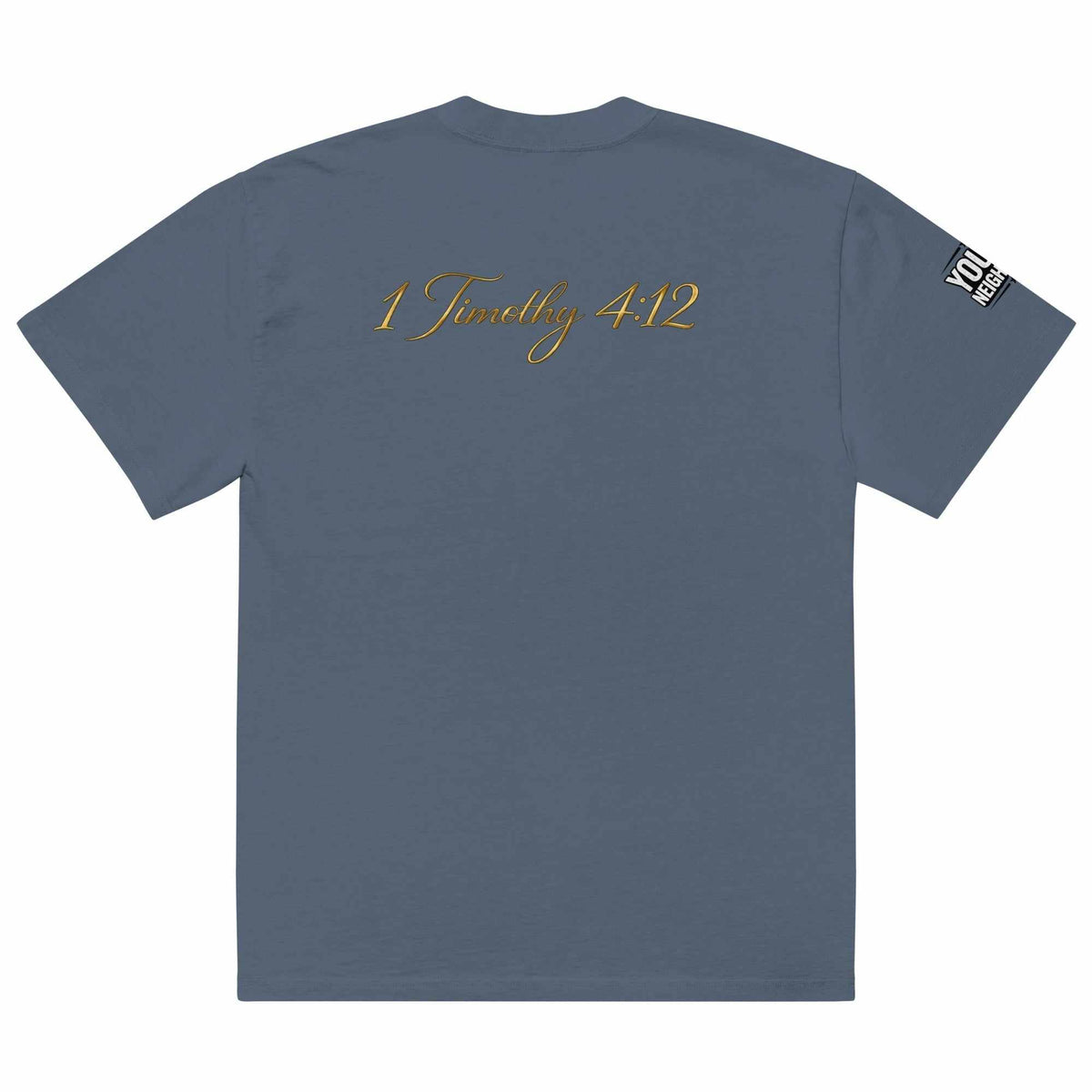 Oversized Signature Tee in premium cotton with relaxed fit and ribbed crew neckline