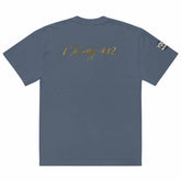 Oversized Signature Tee in premium cotton with relaxed fit and ribbed crew neckline
