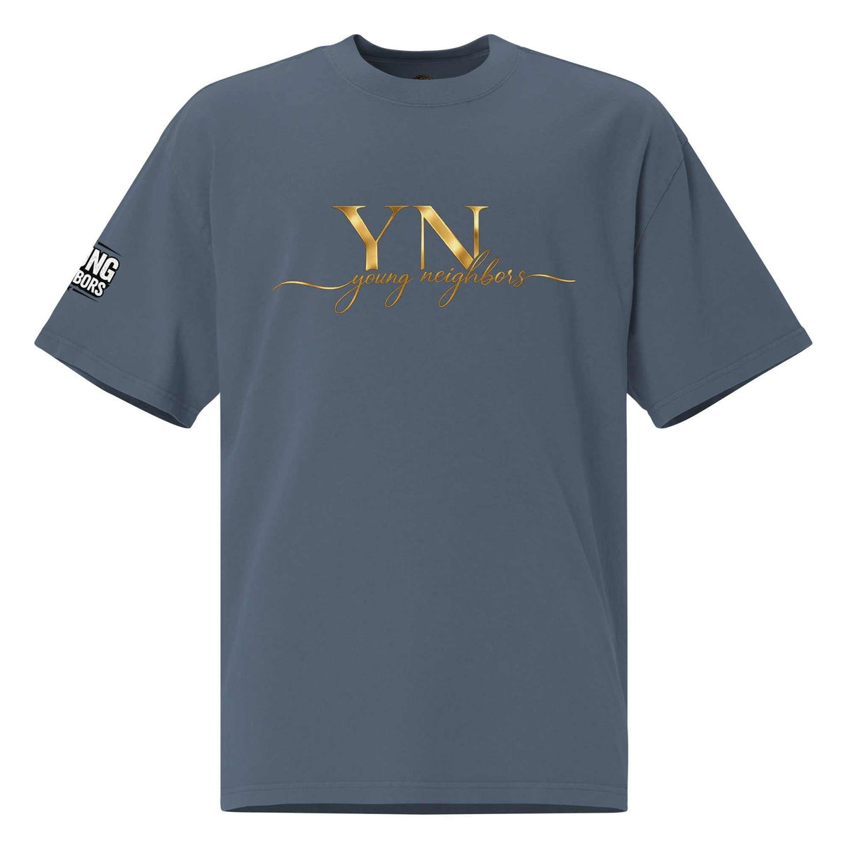 Oversized Signature Tee in black with relaxed fit and dropped shoulders for casual streetwear style