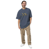 Unisex oversized signature tee in soft breathable cotton with relaxed fit and ribbed crew neckline for casual streetwear style