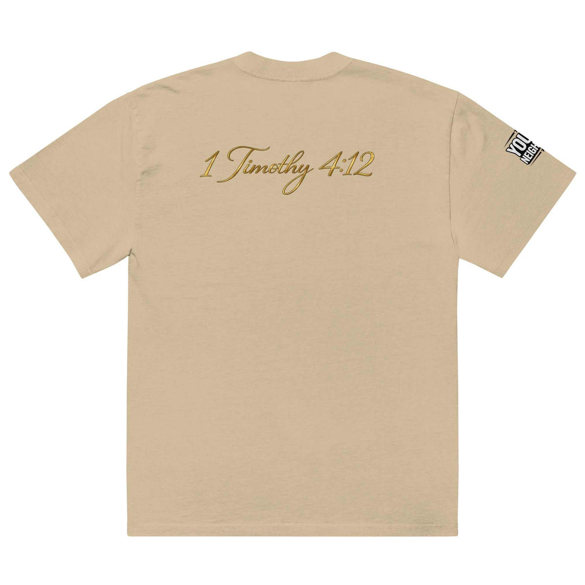 Oversized Signature Tee in premium cotton fabric with relaxed fit and ribbed crew neckline