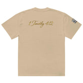 Oversized Signature Tee in premium cotton fabric with relaxed fit and ribbed crew neckline