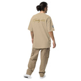 Unisex oversized signature tee in premium cotton with relaxed fit and ribbed crew neckline