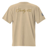 Oversized Signature Tee in premium cotton with relaxed fit and ribbed crew neckline for unisex casual style
