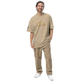 Unisex oversized signature tee in premium cotton with relaxed fit and ribbed crew neckline for casual comfort and streetwear style