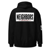 Unisex Neighbors Hoodie with bold logo, premium cotton blend, and relaxed fit for community-inspired comfort