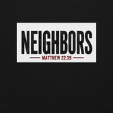 Unisex Neighbors Hoodie with bold logo, premium cotton-blend fleece, and relaxed fit for community-inspired comfort