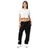 Black Young Neighbors™ Signature Sweatpants with embroidered crest, elastic waistband, and ribbed cuffs for comfortable stylish wear